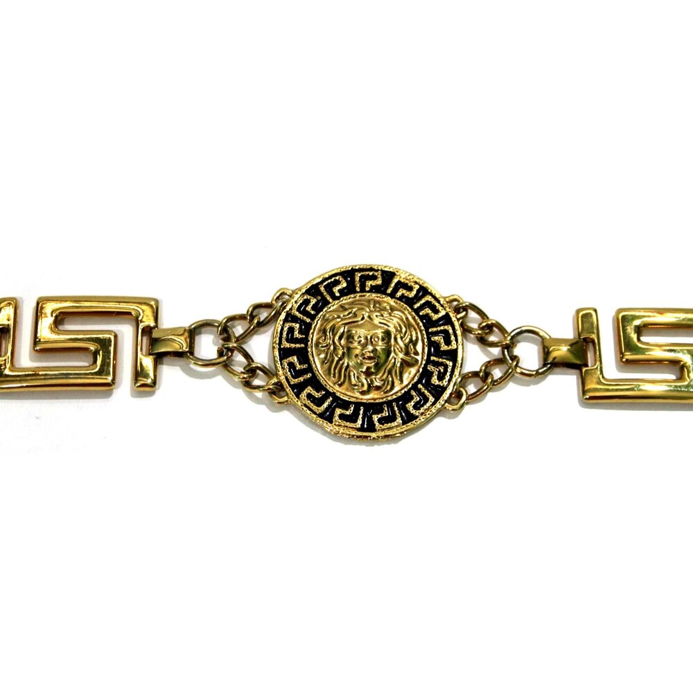 Gianni Versace Like Gold Tone Medusa Women's Chain Belt Designer Vintage Fashion - Picture 6 of 11